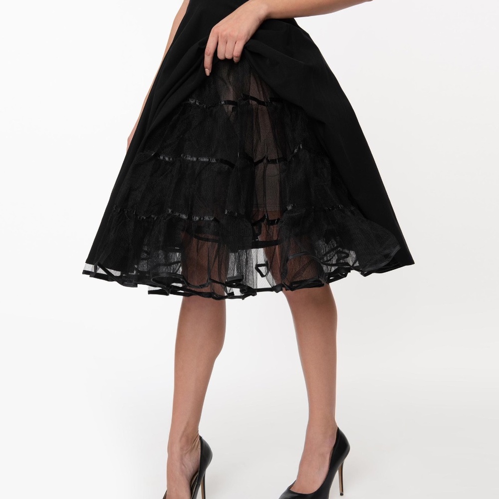Unique Vintage 1950s Petticoat / Crinoline Black